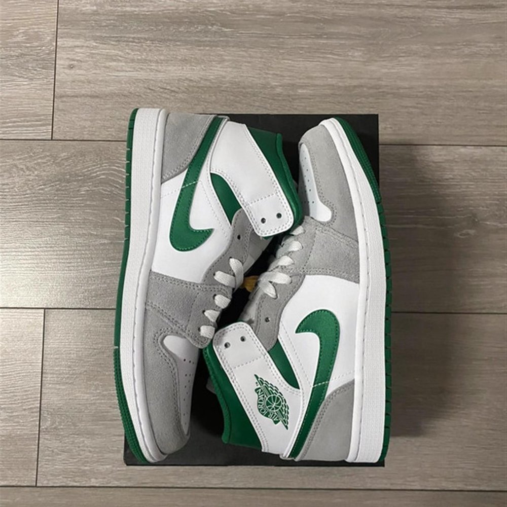 Air Jordan 1 Mid Grey Green - Picture 2 of 2